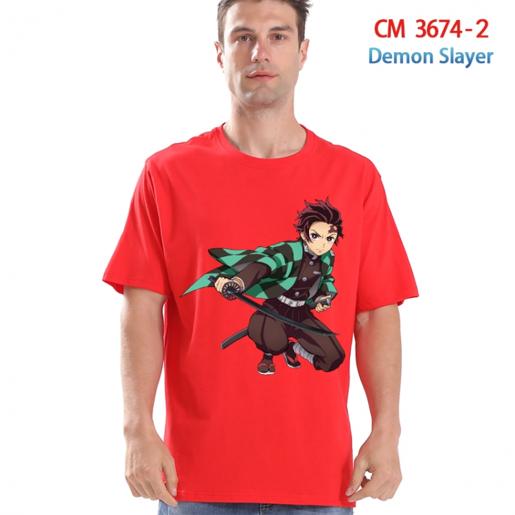 Demon Slayer Kimets Printed short-sleeved cotton T-shirt from S to 4XL 3674-2