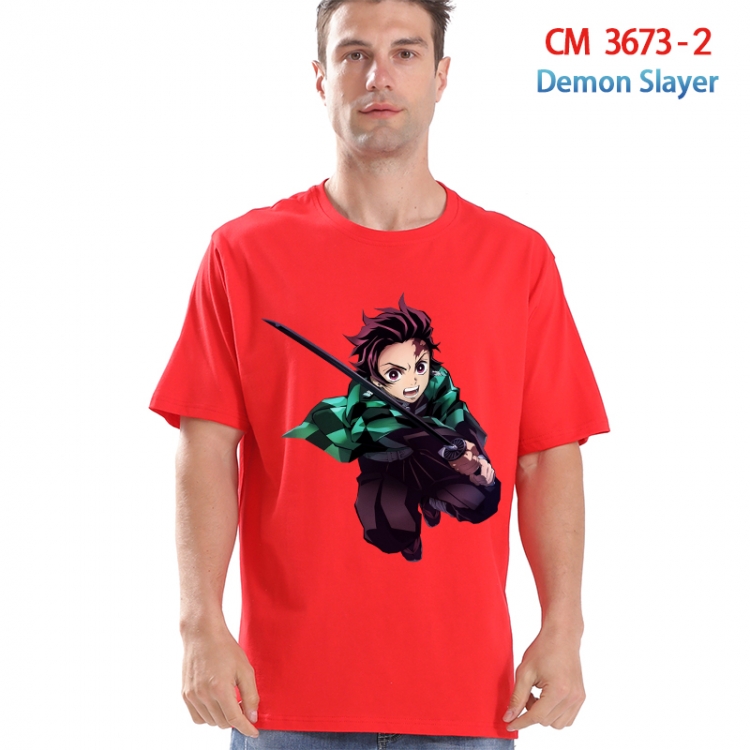 Demon Slayer Kimets Printed short-sleeved cotton T-shirt from S to 4XL 3673-2