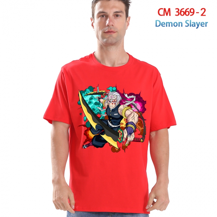 Demon Slayer Kimets Printed short-sleeved cotton T-shirt from S to 4XL 3669-2