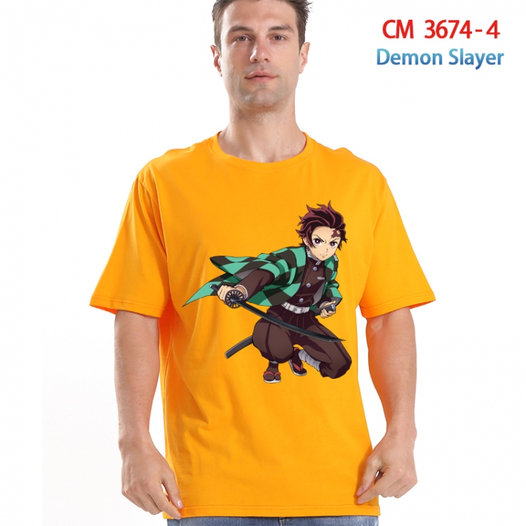 Demon Slayer Kimets Printed short-sleeved cotton T-shirt from S to 4XL 3674-4