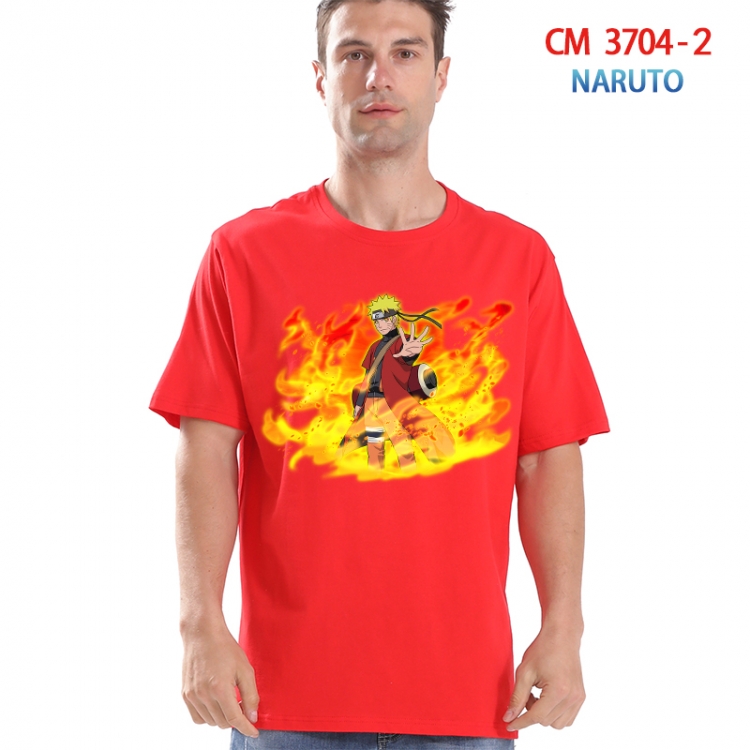 Naruto Printed short-sleeved cotton T-shirt from S to 4XL 3704-2