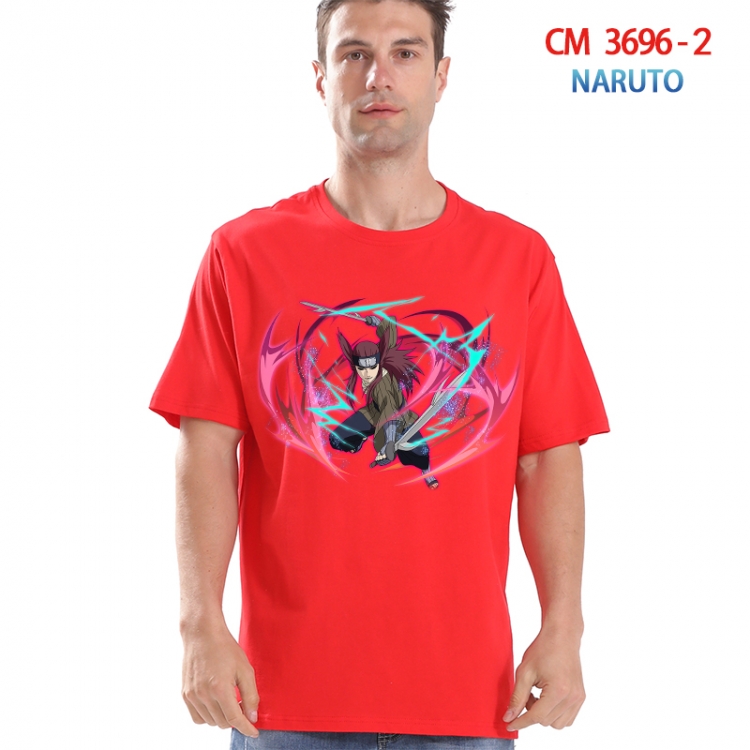 Naruto Printed short-sleeved cotton T-shirt from S to 4XL 3696-2