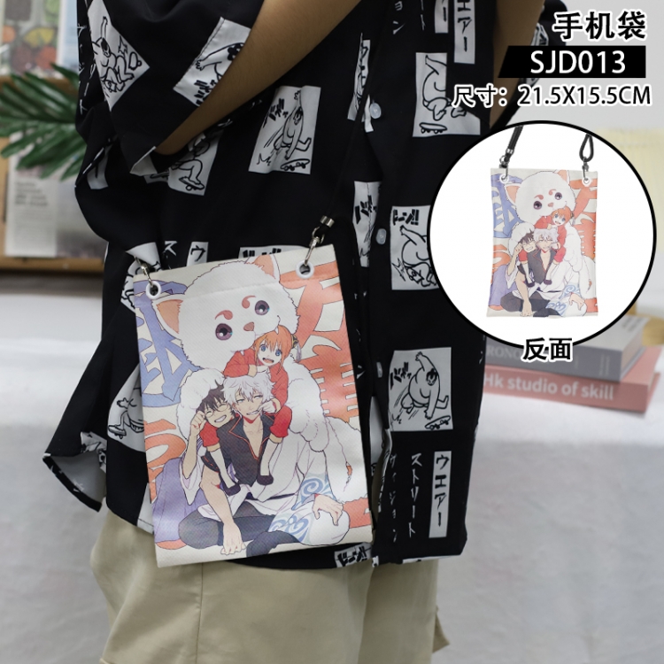 Gintama Anime mobile phone bag diagonal cross bag 21.5x15.5cm SJD013