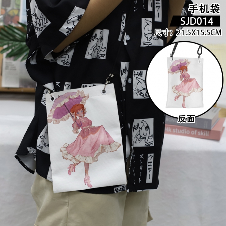 Gintama Anime mobile phone bag diagonal cross bag 21.5x15.5cm SJD014
