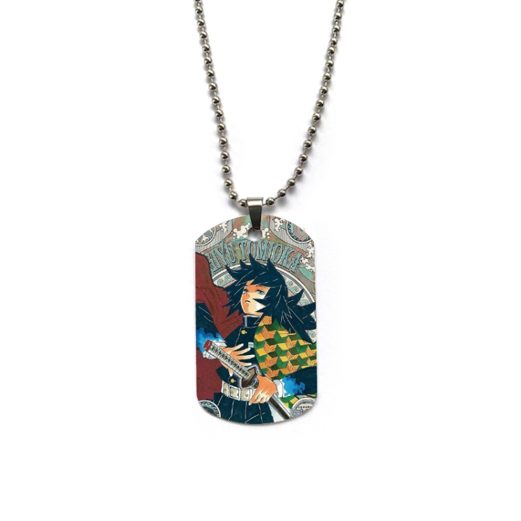 Demon Slayer Kimets Anime double-sided full color printed military brand necklace price for 5 pcs