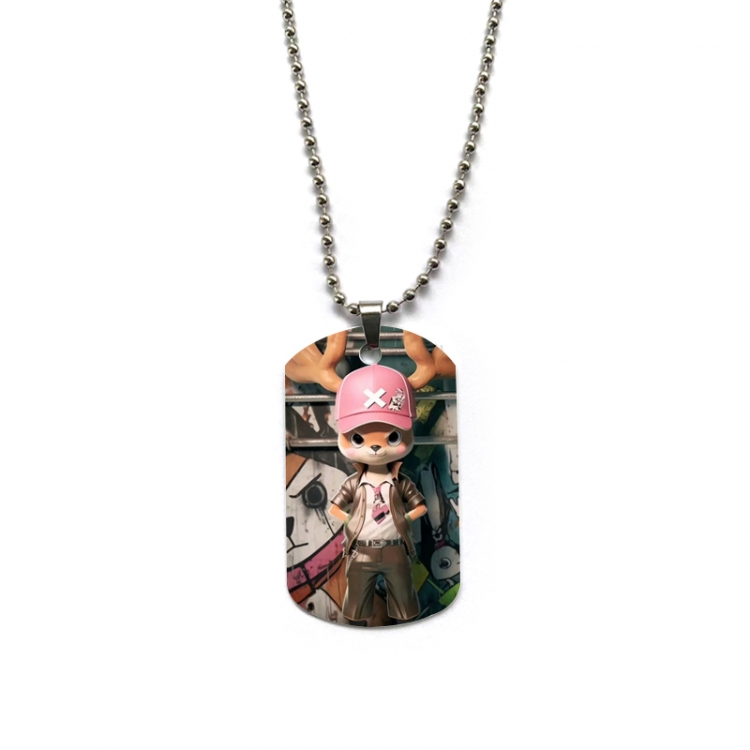 One Piece Anime double-sided full color printed military brand necklace price for 5 pcs