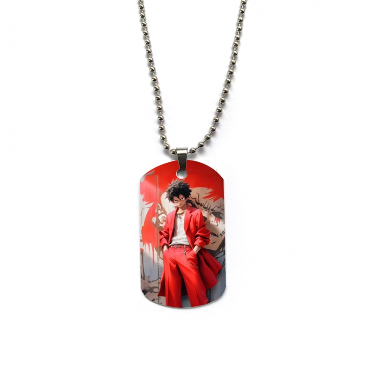 One Piece Anime double-sided full color printed military brand necklace price for 5 pcs