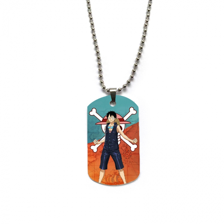 One Piece Anime double-sided full color printed military brand necklace price for 5 pcs