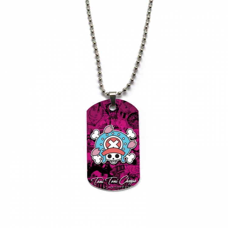 One Piece Anime double-sided full color printed military brand necklace price for 5 pcs