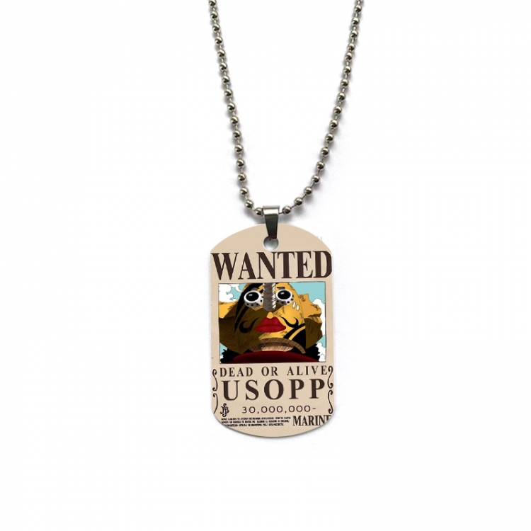 One Piece Anime double-sided full color printed military brand necklace price for 5 pcs