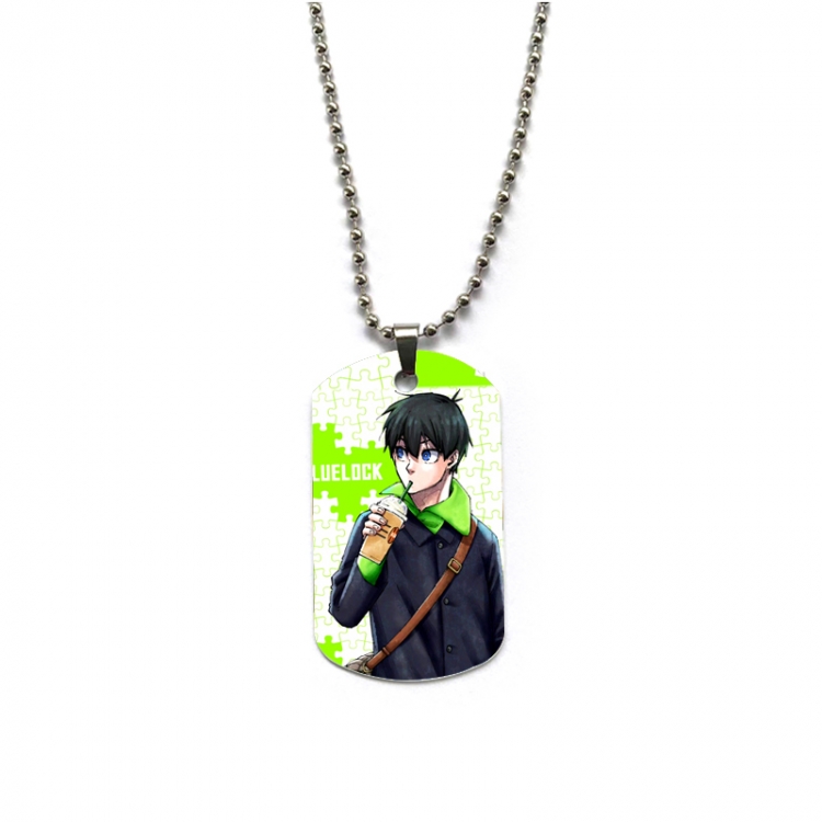 BLUE LOCK Anime double-sided full color printed military brand necklace price for 5 pcs