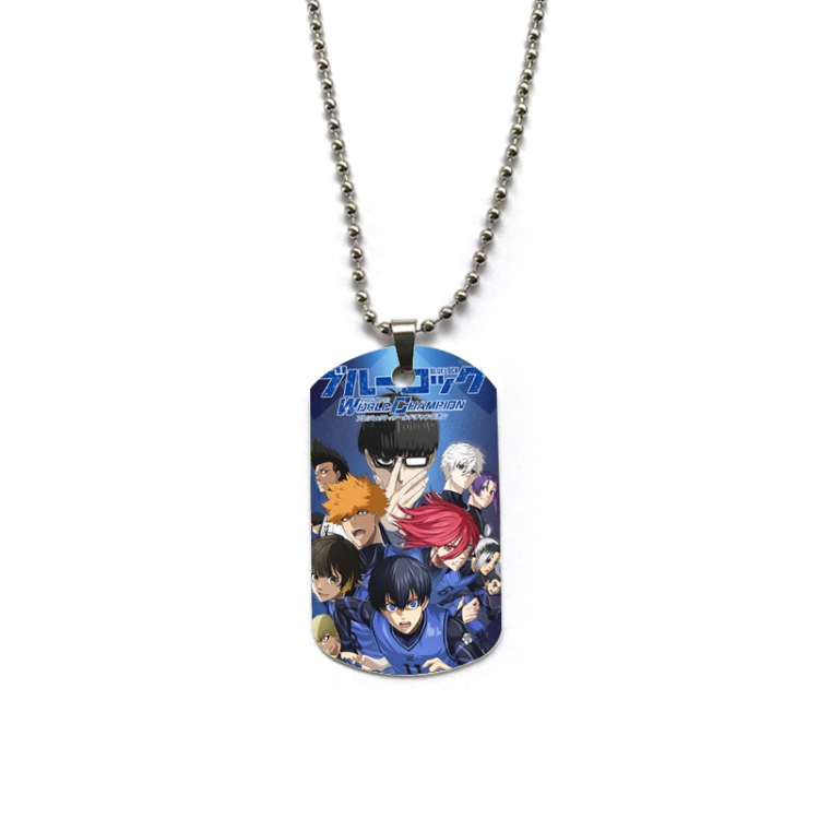 BLUE LOCK Anime double-sided full color printed military brand necklace price for 5 pcs