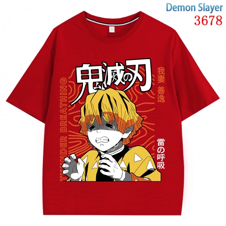 Demon Slayer Kimets  Anime Pure Cotton Short Sleeve T-shirt Direct Spray Technology from S to 4XL CMY-3678-3