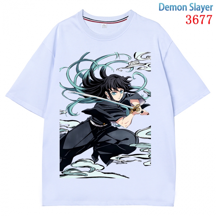 Demon Slayer Kimets  Anime Pure Cotton Short Sleeve T-shirt Direct Spray Technology from S to 4XL  CMY-3677-1