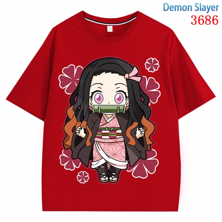 Demon Slayer Kimets  Anime Pure Cotton Short Sleeve T-shirt Direct Spray Technology from S to 4XL  CMY-3686-3