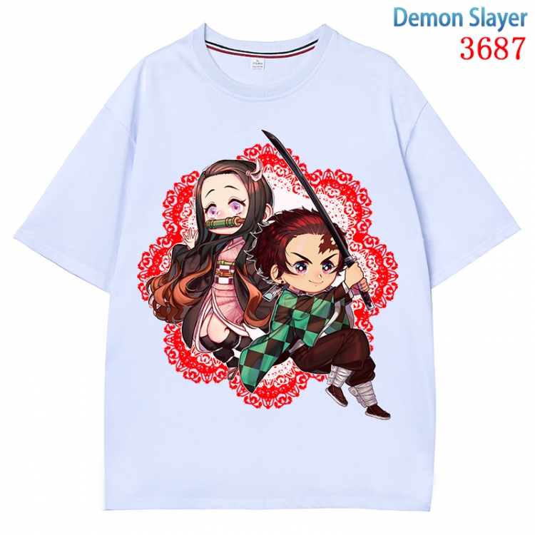 Demon Slayer Kimets  Anime Pure Cotton Short Sleeve T-shirt Direct Spray Technology from S to 4XL CMY-3687-1