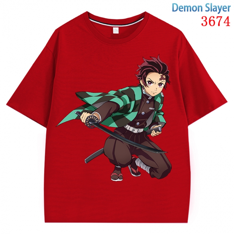 Demon Slayer Kimets  Anime Pure Cotton Short Sleeve T-shirt Direct Spray Technology from S to 4XL CMY-3674-3