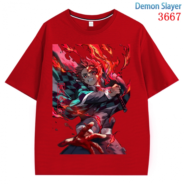 Demon Slayer Kimets  Anime Pure Cotton Short Sleeve T-shirt Direct Spray Technology from S to 4XL  CMY-3667-3