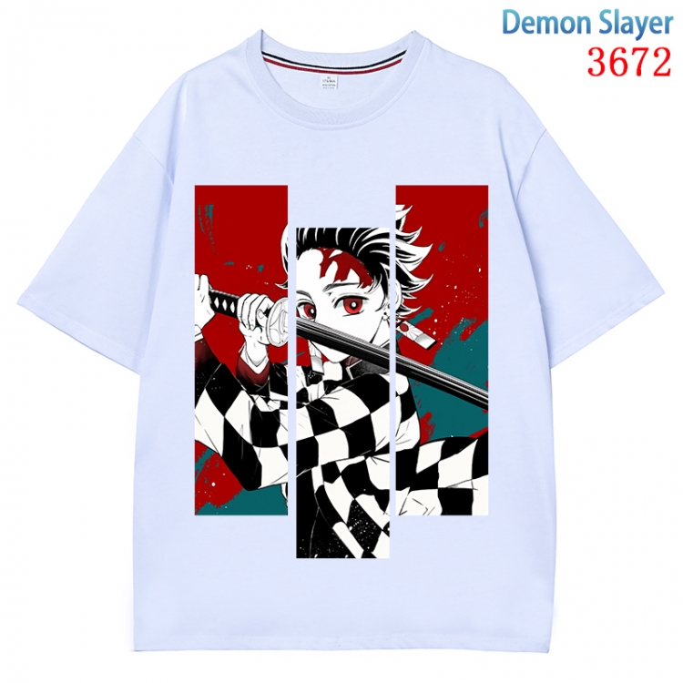 Demon Slayer Kimets  Anime Pure Cotton Short Sleeve T-shirt Direct Spray Technology from S to 4XL CMY-3672-1