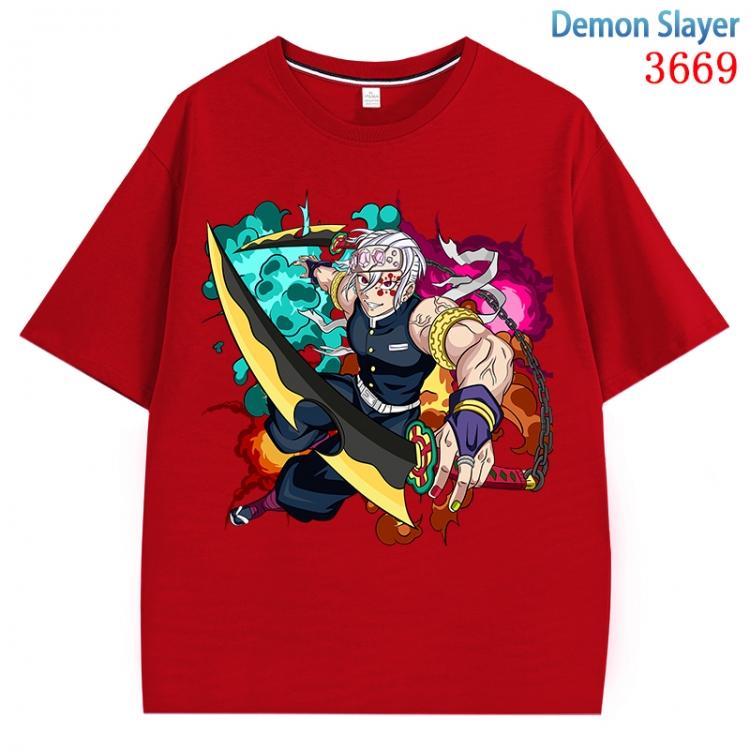 Demon Slayer Kimets  Anime Pure Cotton Short Sleeve T-shirt Direct Spray Technology from S to 4XL CMY-3669-3