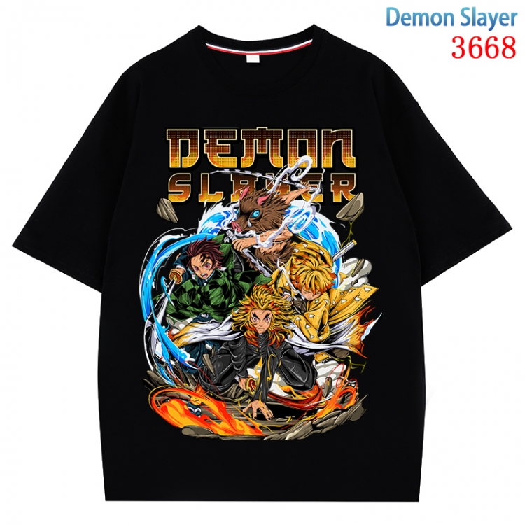 Demon Slayer Kimets  Anime Pure Cotton Short Sleeve T-shirt Direct Spray Technology from S to 4XL CMY-3668-2