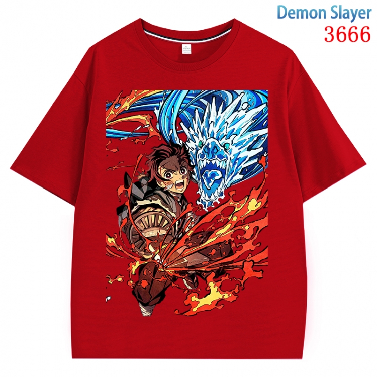 Demon Slayer Kimets  Anime Pure Cotton Short Sleeve T-shirt Direct Spray Technology from S to 4XL CMY-3666-3