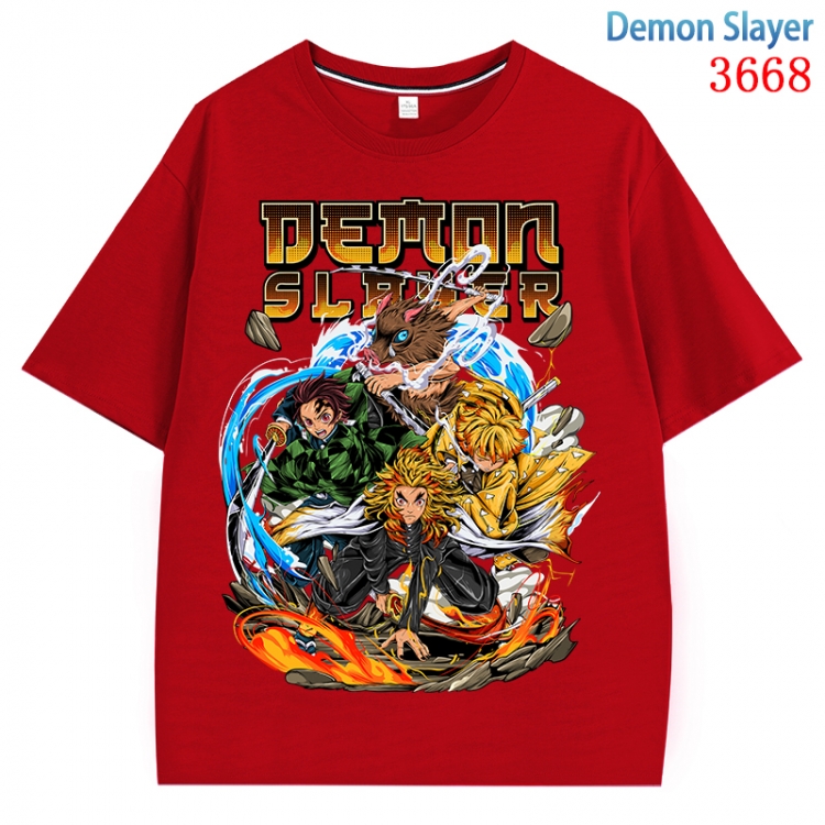 Demon Slayer Kimets  Anime Pure Cotton Short Sleeve T-shirt Direct Spray Technology from S to 4XL CMY-3668-3