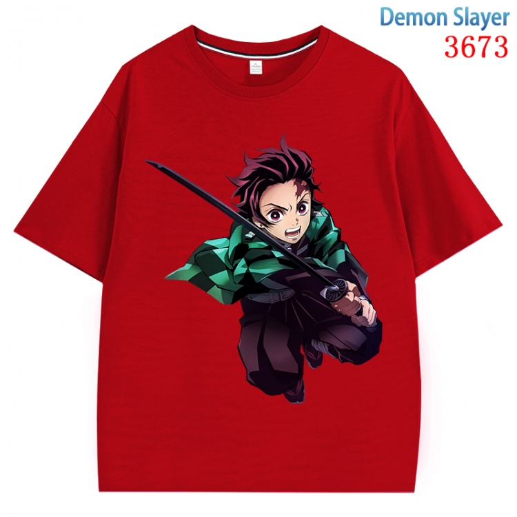 Demon Slayer Kimets  Anime Pure Cotton Short Sleeve T-shirt Direct Spray Technology from S to 4XL CMY-3673-3