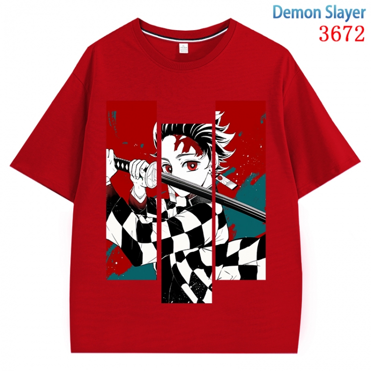 Demon Slayer Kimets  Anime Pure Cotton Short Sleeve T-shirt Direct Spray Technology from S to 4XL CMY-3672-3