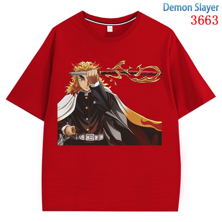 Demon Slayer Kimets  Anime Pure Cotton Short Sleeve T-shirt Direct Spray Technology from S to 4XL  CMY-3663-3