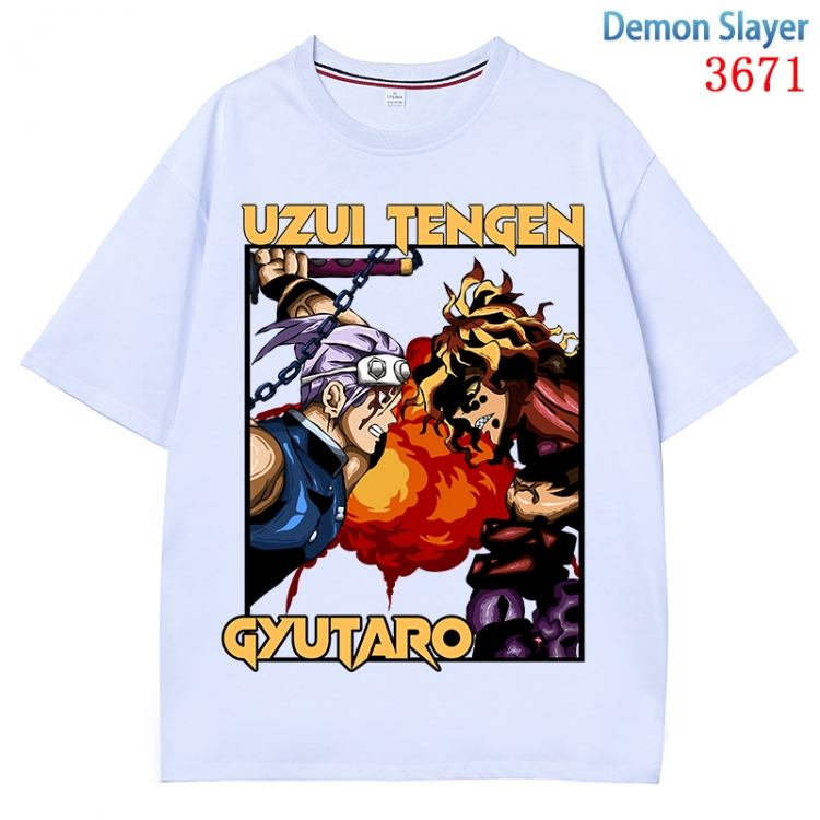 Demon Slayer Kimets  Anime Pure Cotton Short Sleeve T-shirt Direct Spray Technology from S to 4XL CMY-3671-1