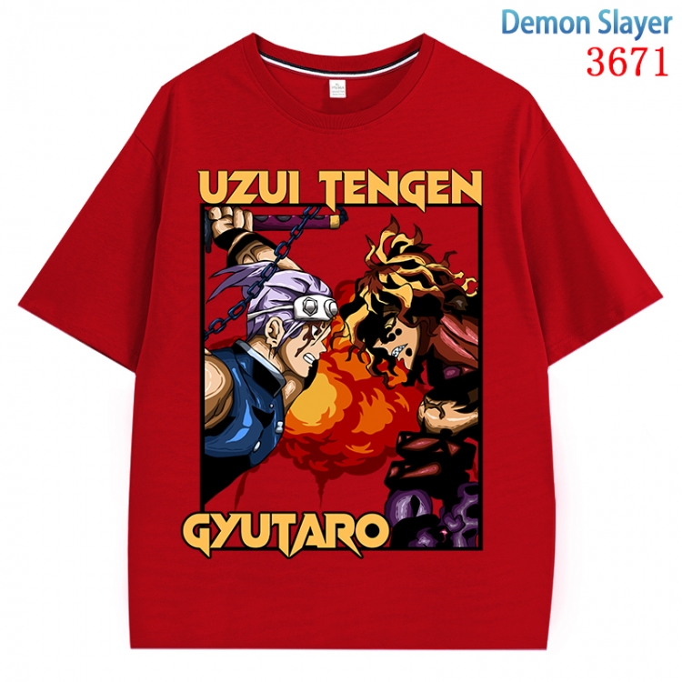 Demon Slayer Kimets  Anime Pure Cotton Short Sleeve T-shirt Direct Spray Technology from S to 4XL CMY-3671-3