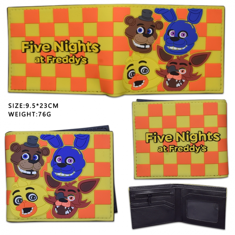 Five Nights at Freddys Silicone PVC Wallet Short Half Fold Wallet 9.5X23CM