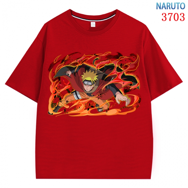 Naruto  Anime Pure Cotton Short Sleeve T-shirt Direct Spray Technology from S to 4XL CMY-3703-3