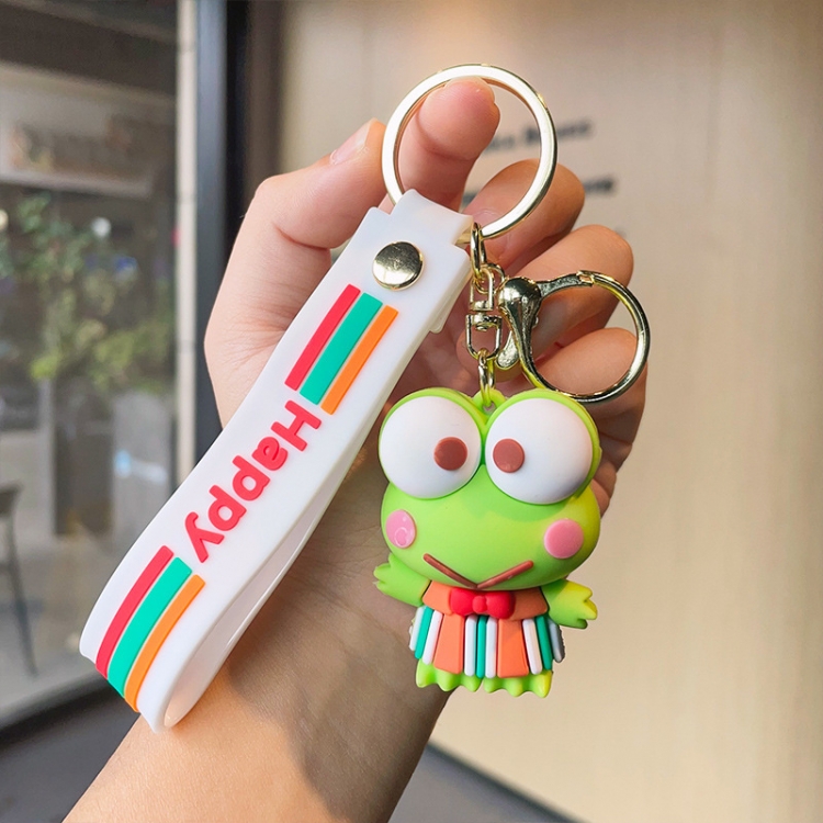 Big eyed frog Stereo car keychain bag pendant price for 5 pcs