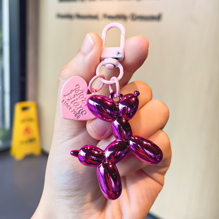 Love balloon puppy 3D stereosc car keychain bag hanging accessories price for 5 pcs