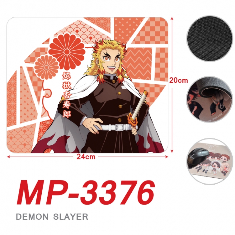 Demon Slayer Kimets Anime Full Color Printing Mouse Pad Unlocked 20X24cm price for 5 pcs  MP-3376