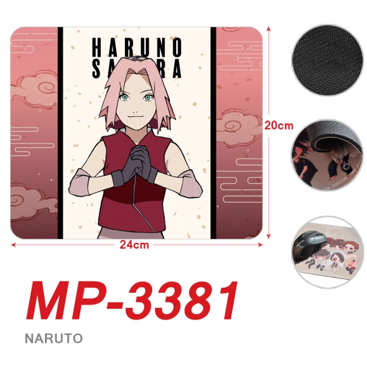 Naruto Anime Full Color Printing Mouse Pad Unlocked 20X24cm price for 5 pcs MP-3381