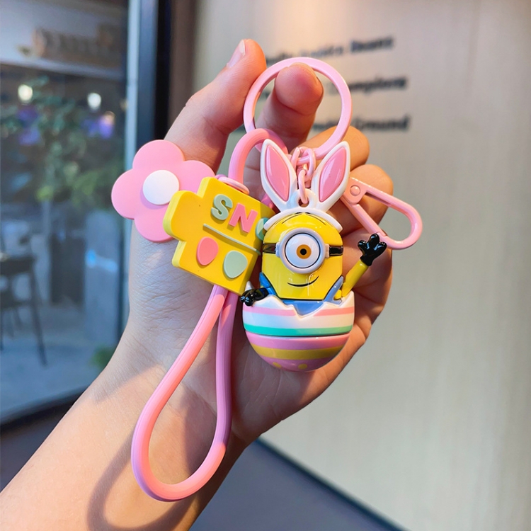 Minions 3D stereosc car keychain bag hanging accessories price for 2 pcs
