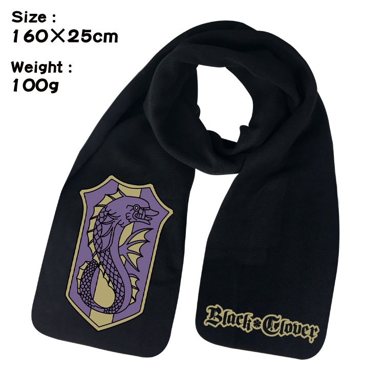 Black Clover Anime full color high-quality fleece scarf 160X25CM