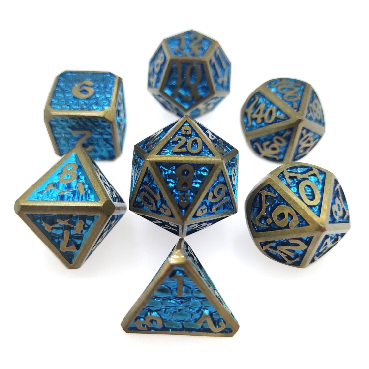 D-War/Dragon Wars ED sanding Zinc alloy metal entertainment dice board game tools iron box packaging 197g a set of 7