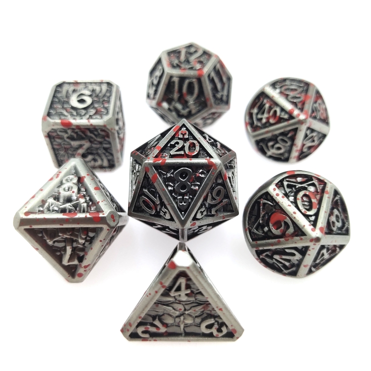 D-War/Dragon Wars  Zinc alloy metal entertainment dice board game tools iron box packaging 197g a set of 7