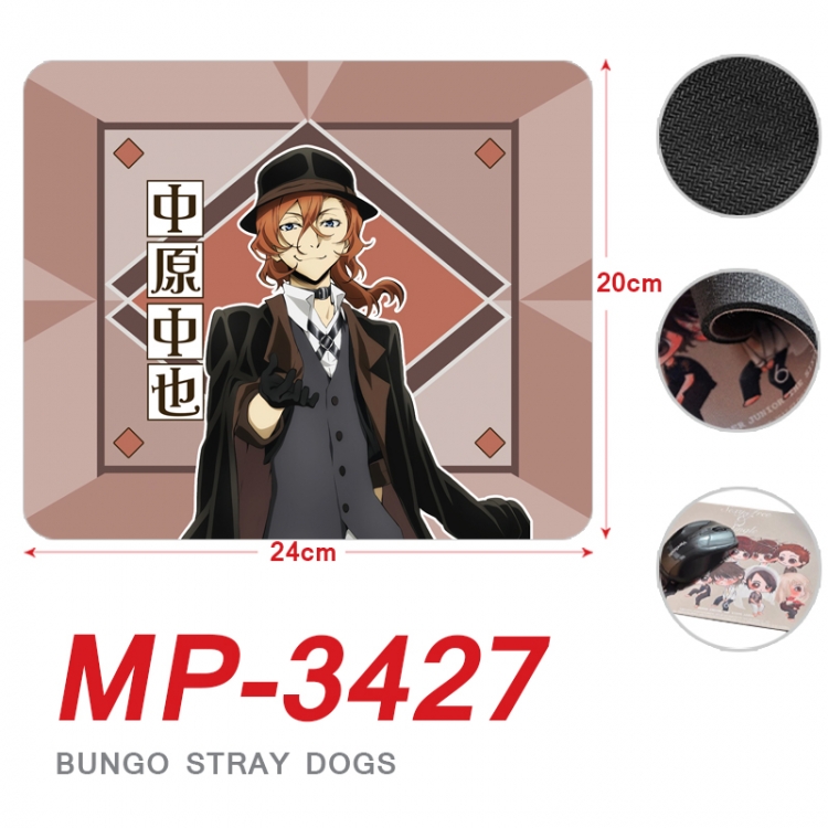 Bungo Stray Dogs Anime Full Color Printing Mouse Pad Unlocked 20X24cm price for 5 pcs  MP-3427