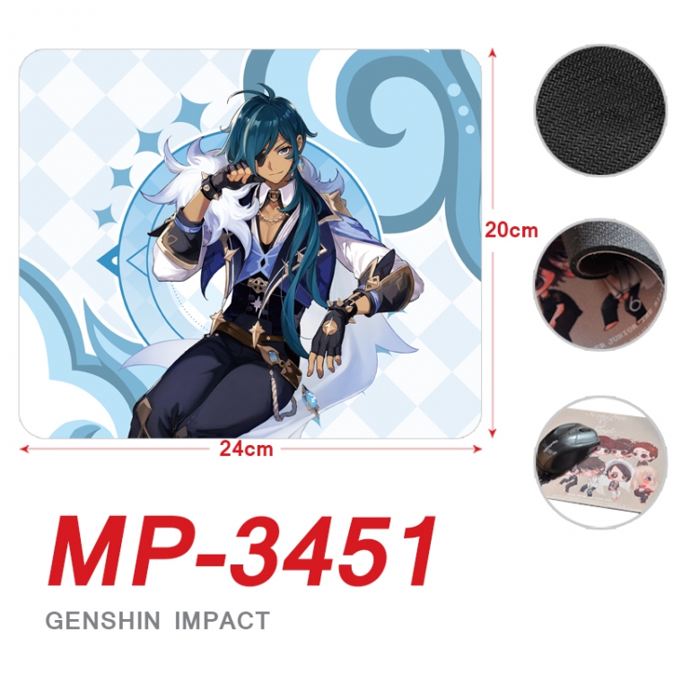 Genshin Impact Anime Full Color Printing Mouse Pad Unlocked 20X24cm price for 5 pcs  MP-3451