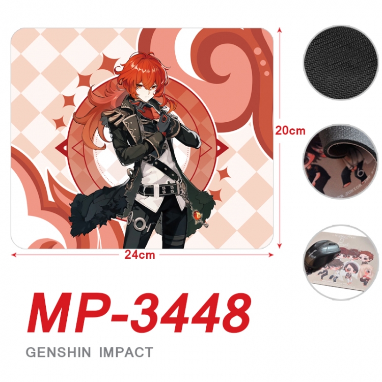 Genshin Impact Anime Full Color Printing Mouse Pad Unlocked 20X24cm price for 5 pcs MP-3448