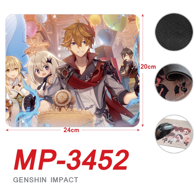 Genshin Impact Anime Full Color Printing Mouse Pad Unlocked 20X24cm price for 5 pcs MP-3452