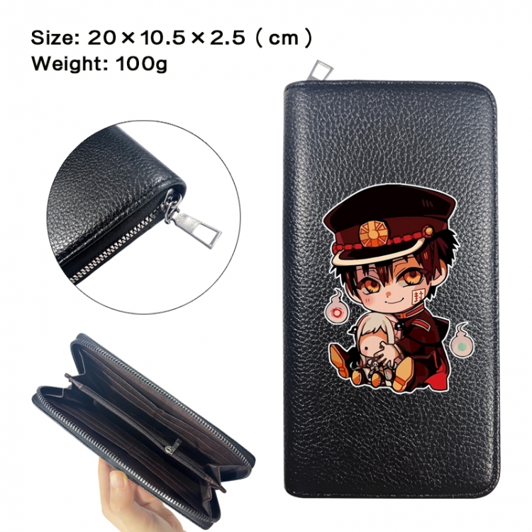 Toilet-bound Hanako-kun Anime printed PU folding long zippered wallet with zero wallet 20x10.5x2.5cm