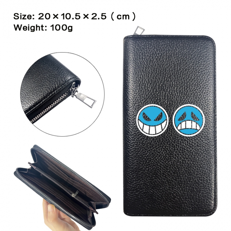 One Piece Anime printed PU folding long zippered wallet with zero wallet 20x10.5x2.5cm