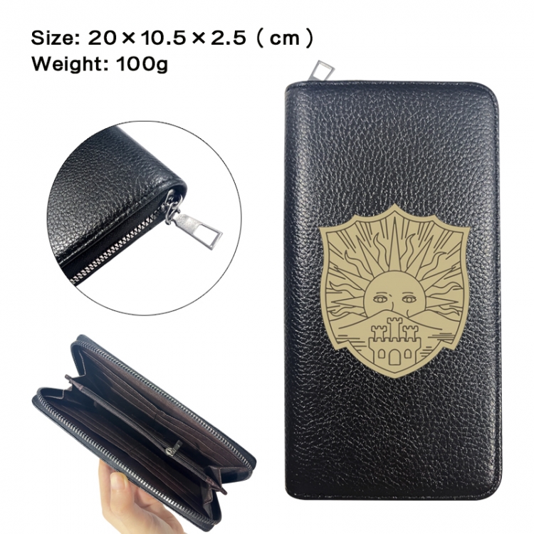 Black Clover Anime printed PU folding long zippered wallet with zero wallet 20x10.5x2.5cm