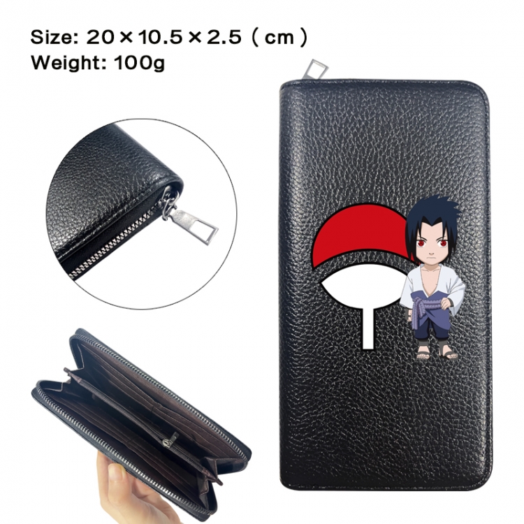Naruto Anime printed PU folding long zippered wallet with zero wallet 20x10.5x2.5cm